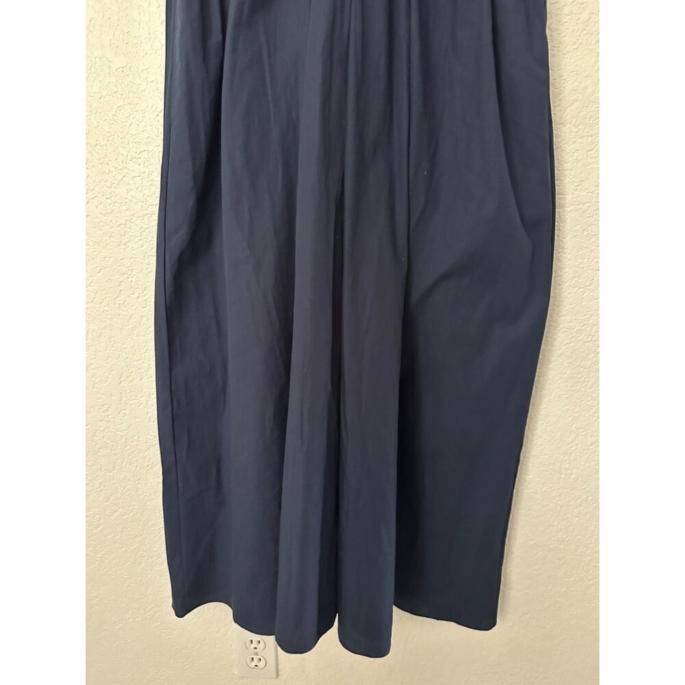 Abercrombie & Fitch Navy Poplin Twist Waist Midi Dress Size Large - Picture 6 of 11